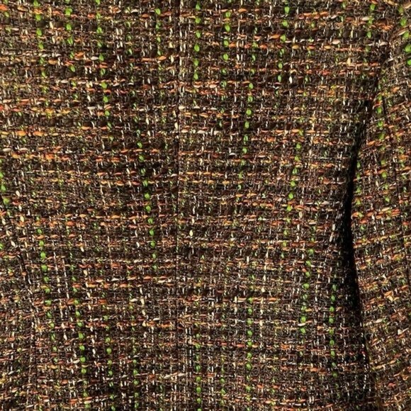 Talbots Woman's Brown Tweed Blazer Suede Trim details Jacket Size 10 Petite - Picture 3 of 11